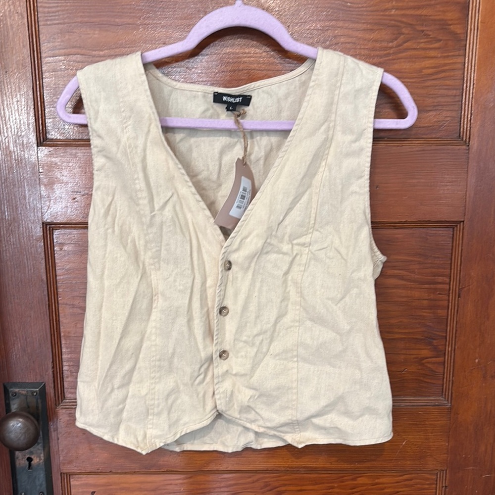 Women's Cream Button-Down Top